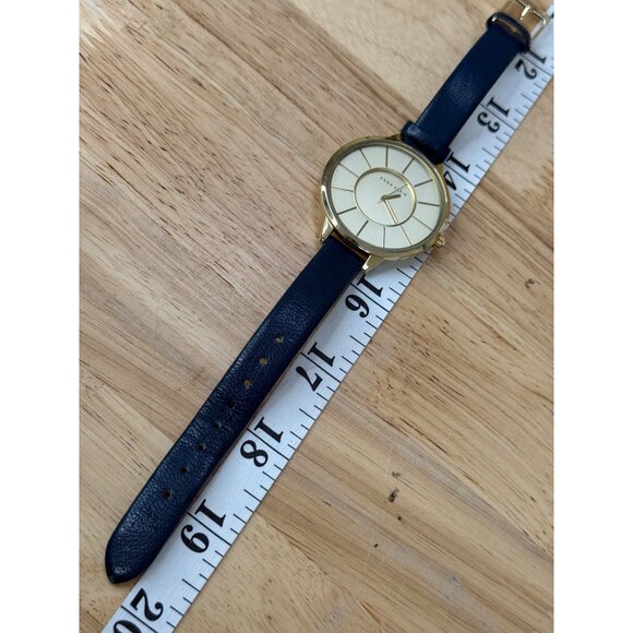 Anne Klein Womens Gold-Tone Watch With Blue Genuine Leather Strap NOT TESTED - Picture 10 of 13